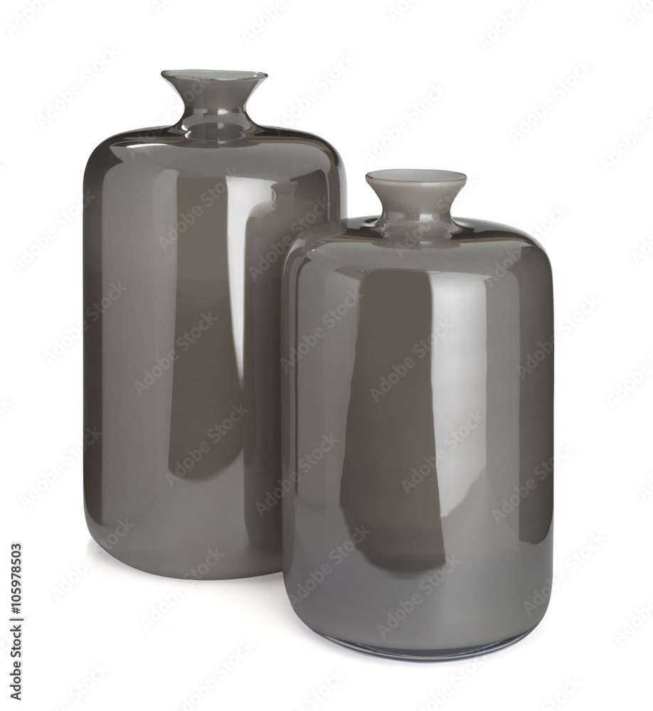 Cut-out of A Pair of Gray Bottle Vases Cut-out of A Pair of Gray Bottle Vases