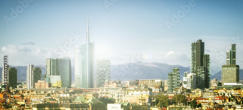 Milan  Milano  skyline with new skyscrapers