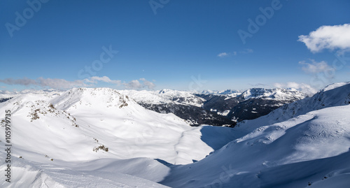 Snowy Alps with blue sky 