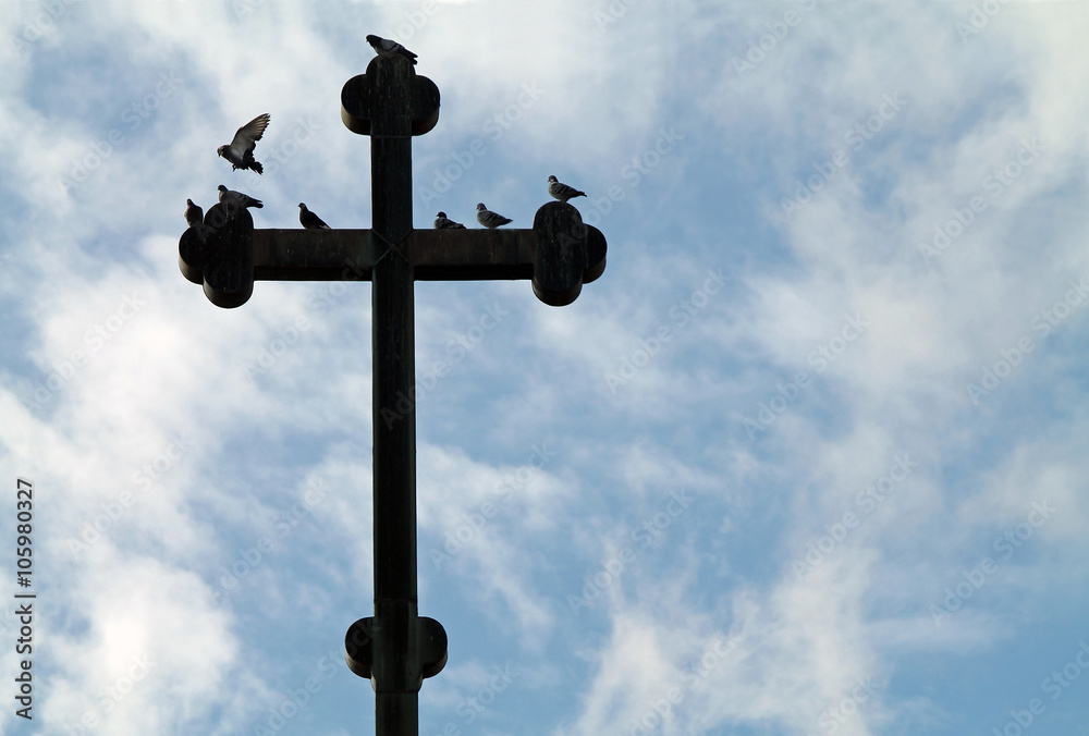 Cross Atop a Greek Orthodox Church