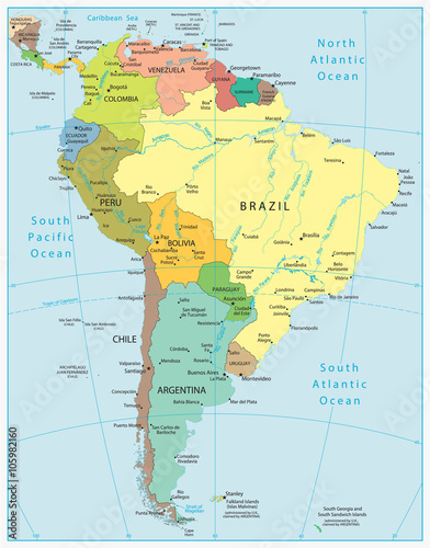 South America Detailed Map