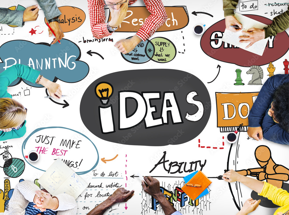 Obraz premium Ideas Idea Vision Design Plan Objective Mission Concept