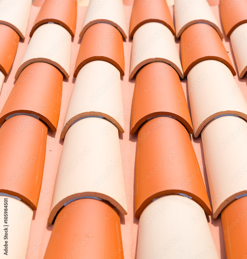 Close up of spanish style clay roof tiles Close up of spanish style clay roof tiles