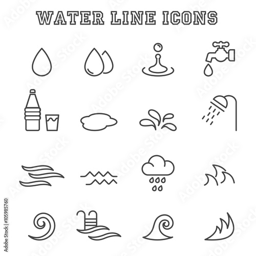 water line icons