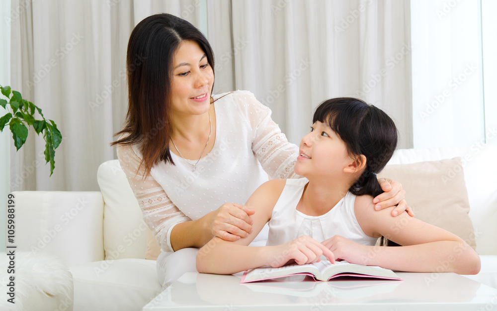 Asian mother and daughter