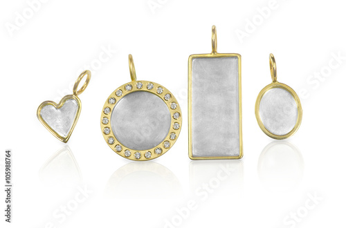 Golden Silver blank customizable trinket pendants photo