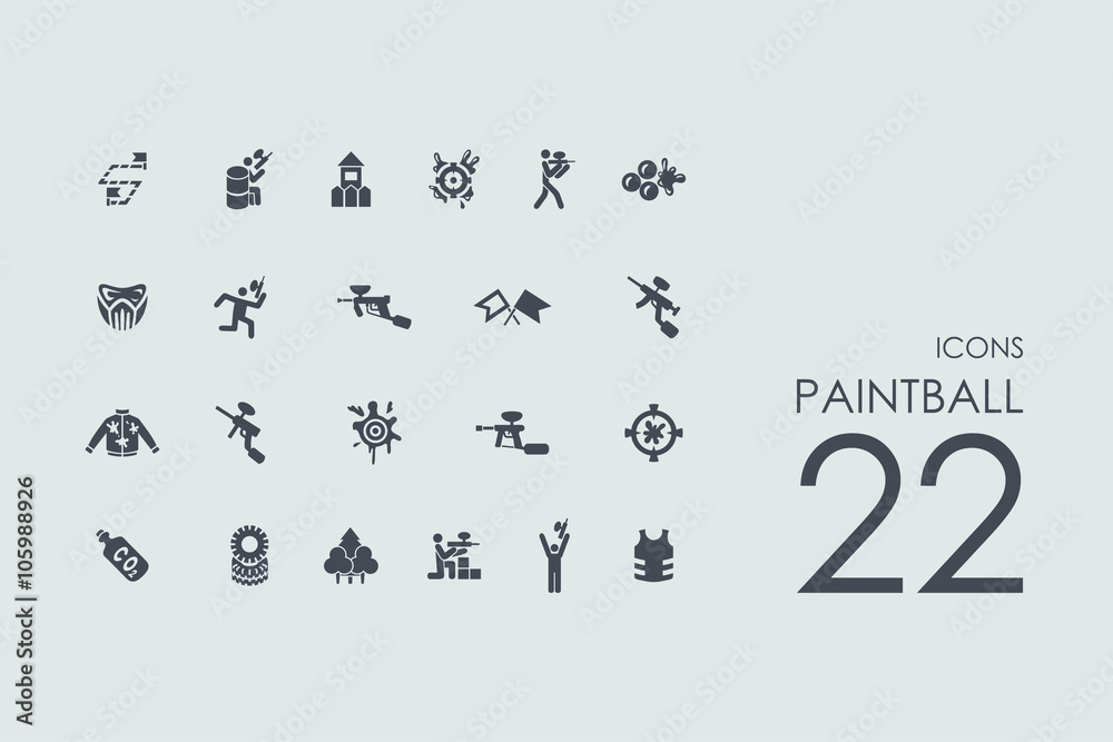 Set of paintball icons