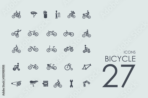Fototapeta Zestaw ikon rowerów