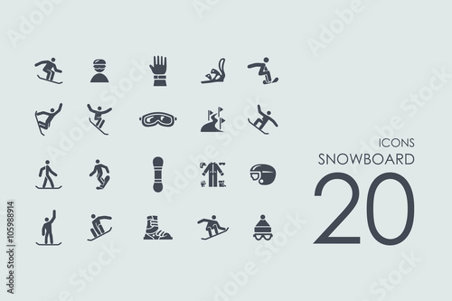 Set of snowboard icons