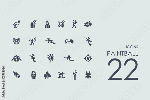 Set of paintball icons