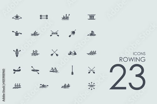 Fotomurale Set of rowing icons