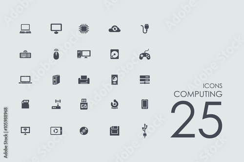 Set of computing icons