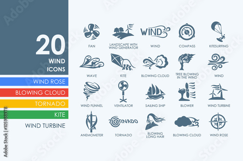 Set of wind icons