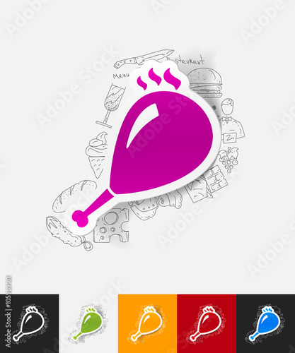 gammon paper sticker with hand drawn elements