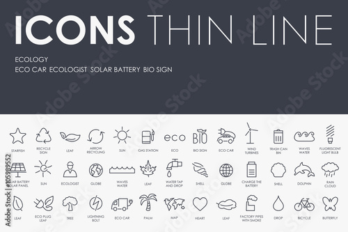 ecology Thin Line Icons