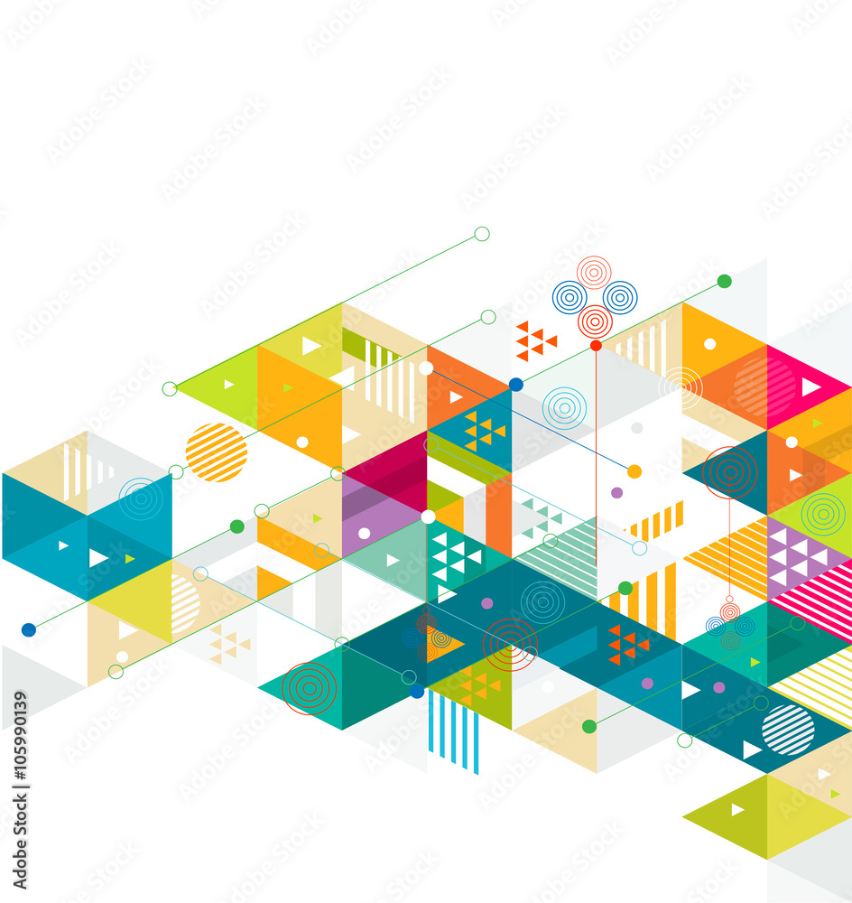 Abstract colorful and creative mix geometric background, vector