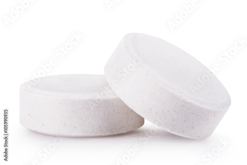 white pills isolated