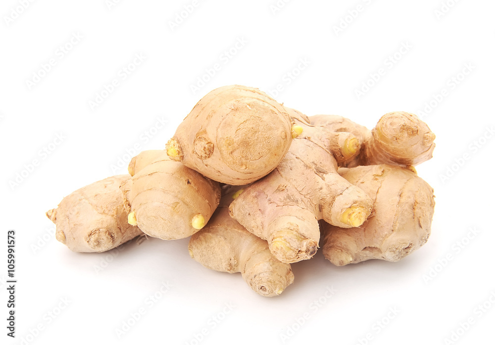 collection of fresh ginger root