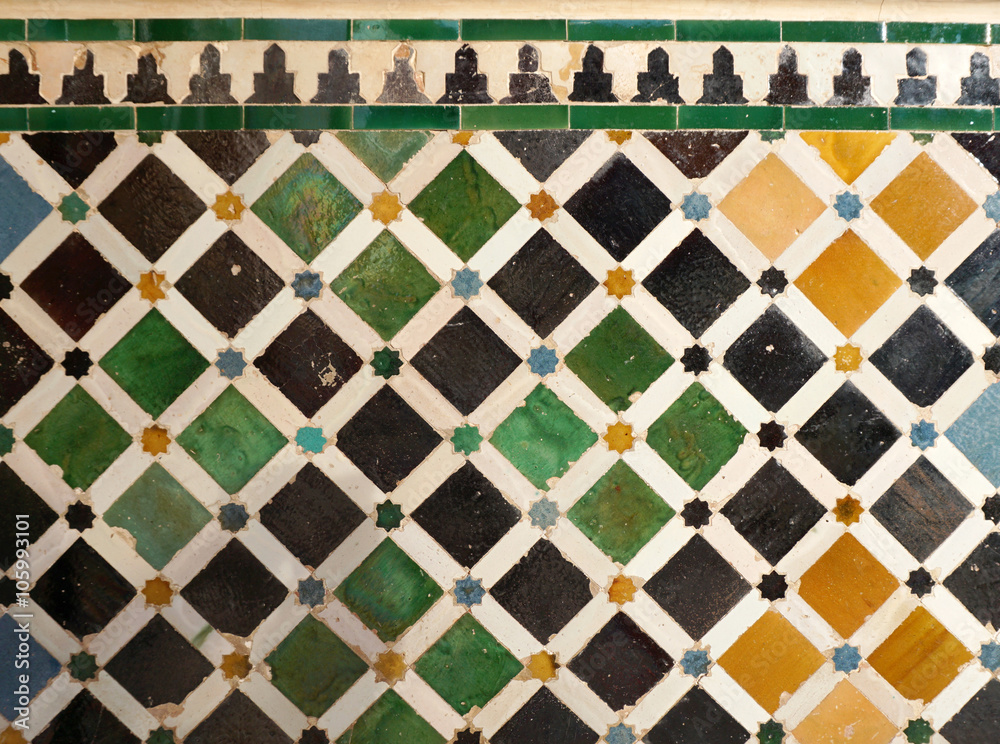 Colorful mosiac tile wall Colorful mosiac tile wall