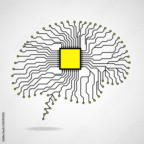 Brain. Cpu. Circuit board