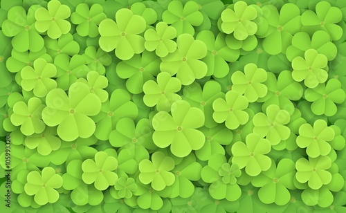 Illustration of Green fresh clovers 