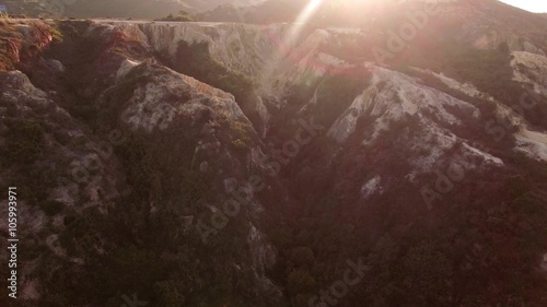 Aerial the Grand Canyon of Por Lo Shan shining in the morning sun 5 photo