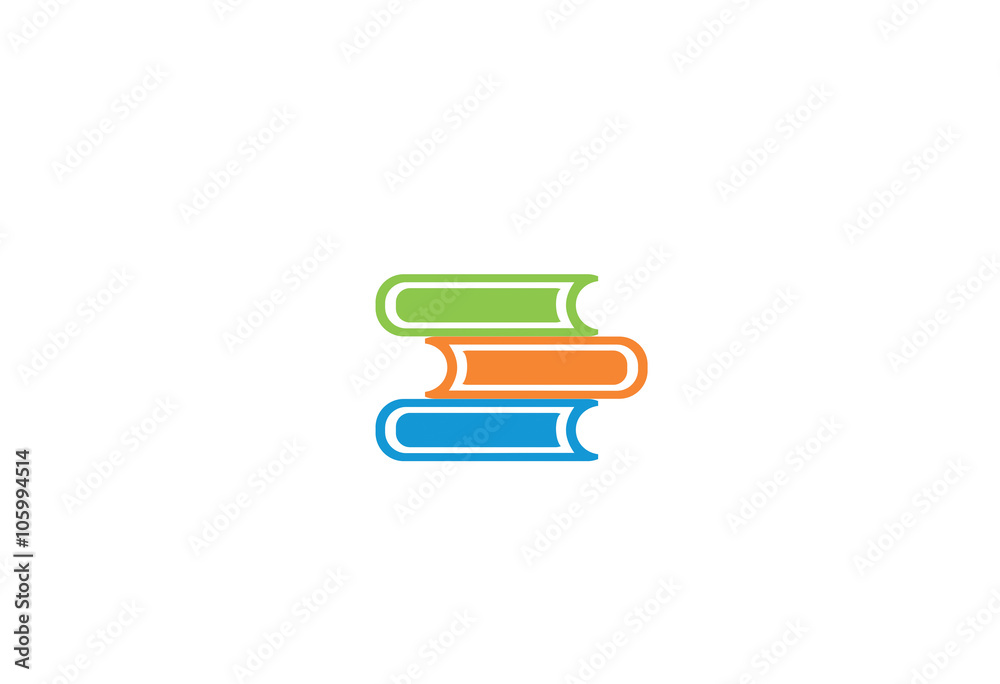 Books stack library vector logo Books stack library vector logo