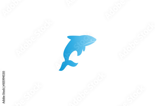 Blue whale simple flat logo