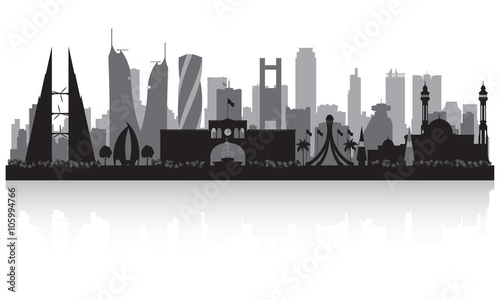 Manama Bahrain  city skyline silhouette photo