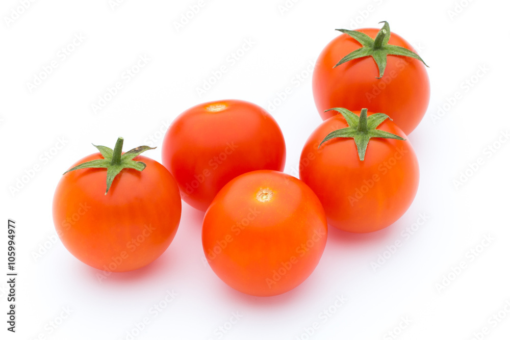 Tomato on the white isolatd background.