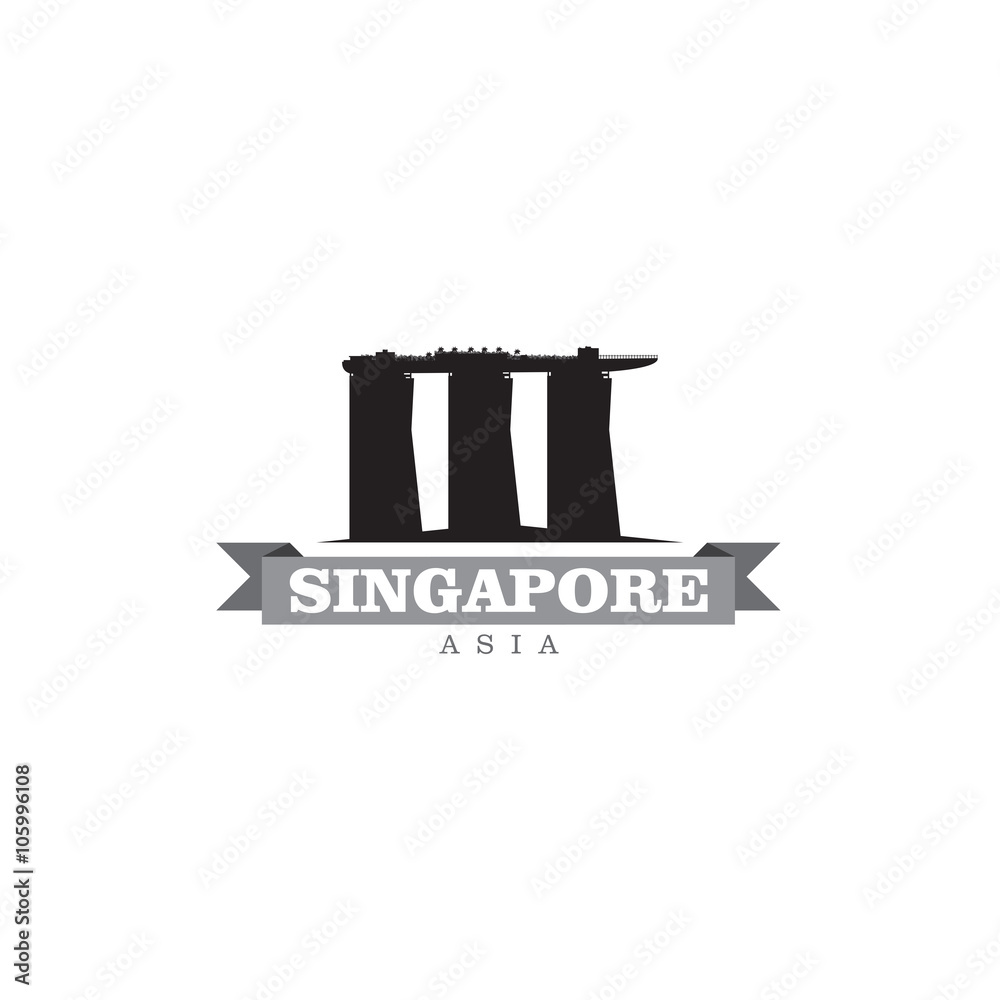 Singapore Asia city symbol vector illustration
