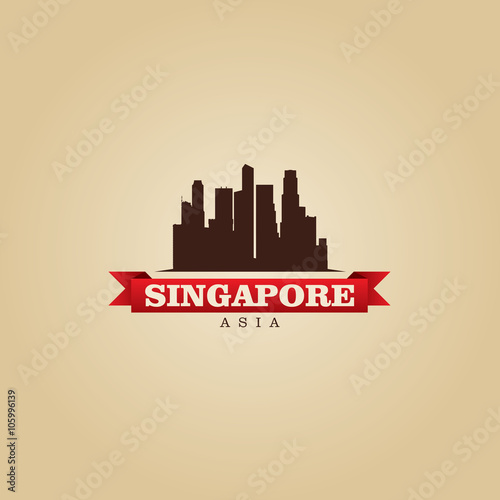 Singapore Asia city symbol vector illustration