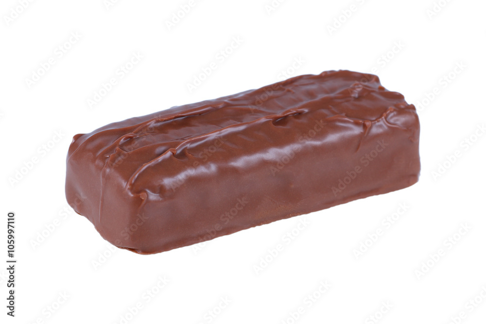 One chocolate bar isolated on white One chocolate bar isolated on white