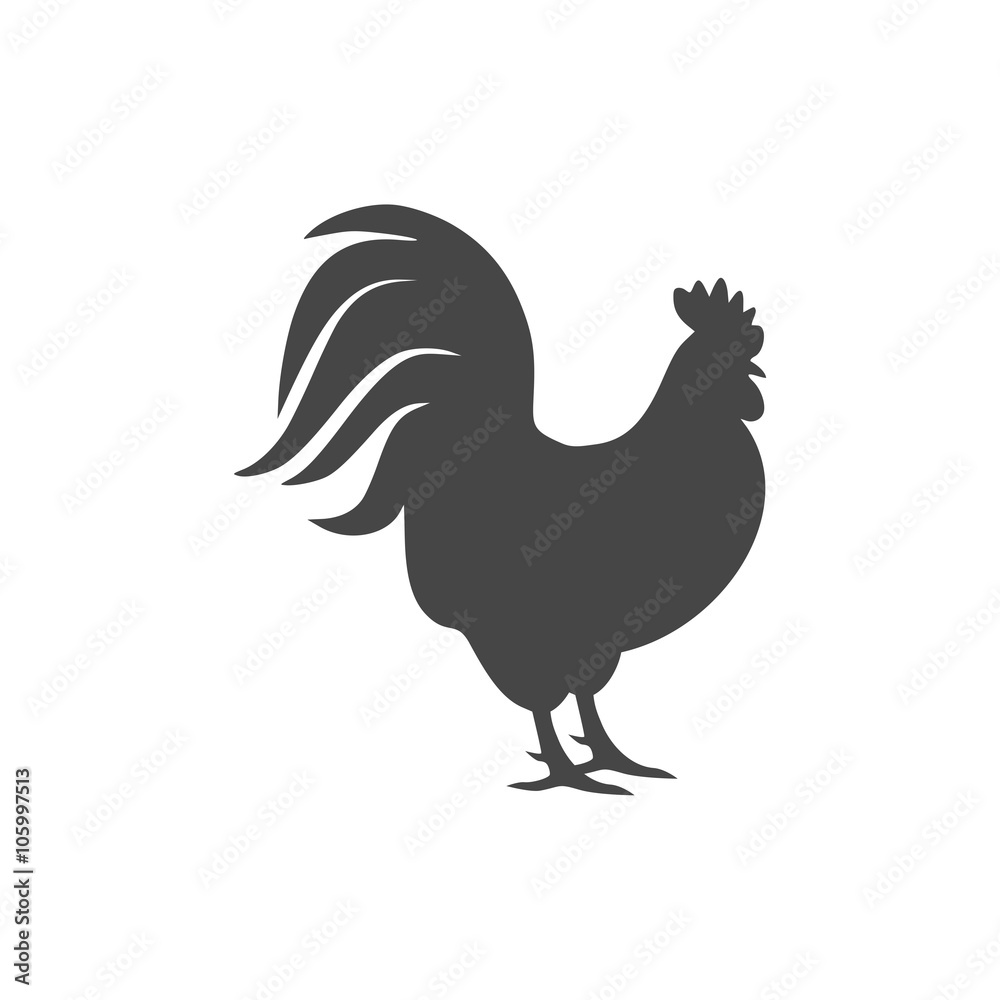 Fototapeta premium Rooster silhouette icon