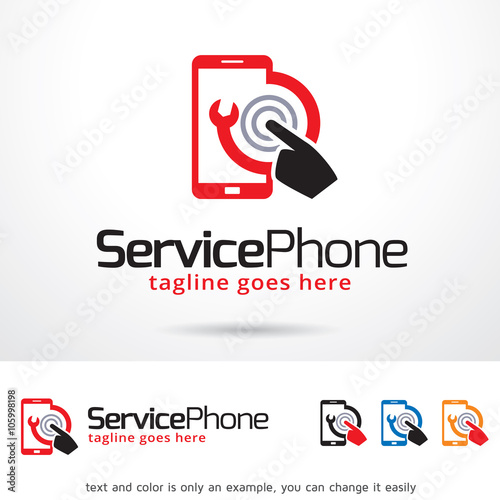 Service Phone Logo Template Design Vector