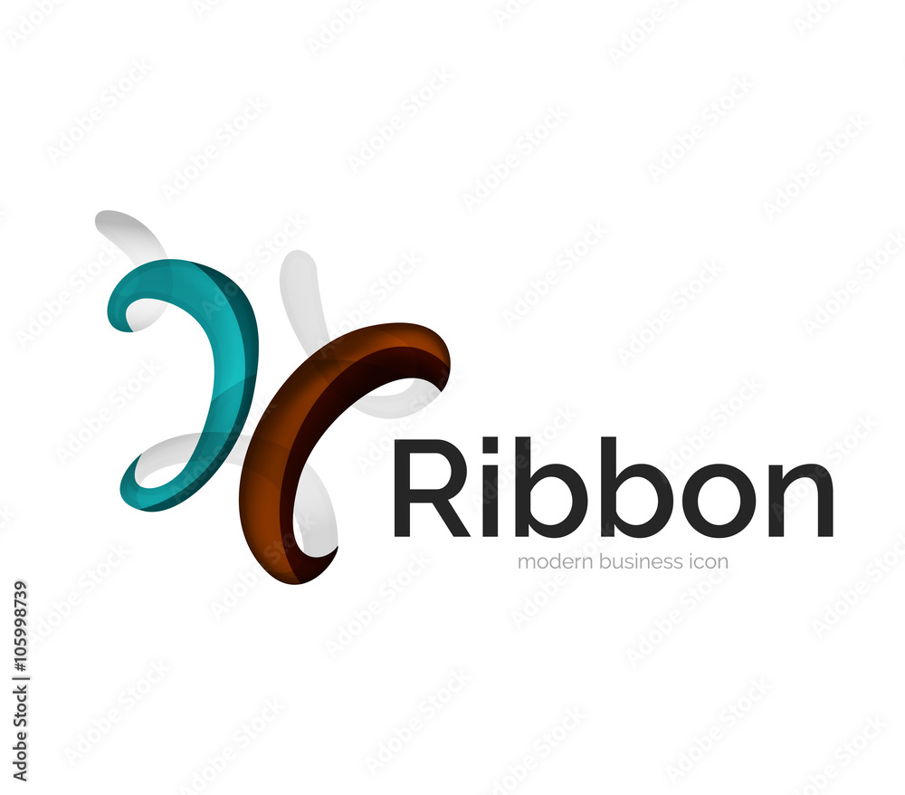 Obraz premium Modern vector ribbon logo
