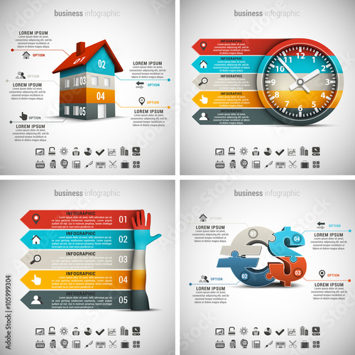 4 in 1  Infographics Bundle