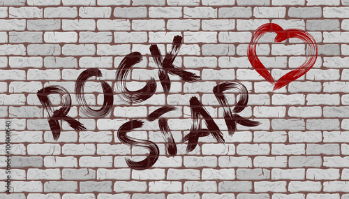 Inscription rock star on the wall
