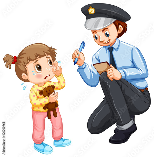 Police recording lost child
