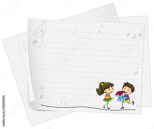 Paper design with lovers