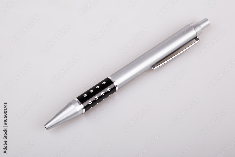 silver and black metallic pen silver and black metallic pen