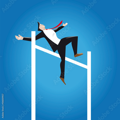 jumping over obstacle of business