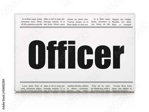 Law concept: newspaper headline Officer