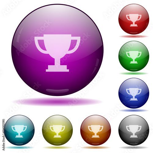 Trophy cup glass sphere buttons