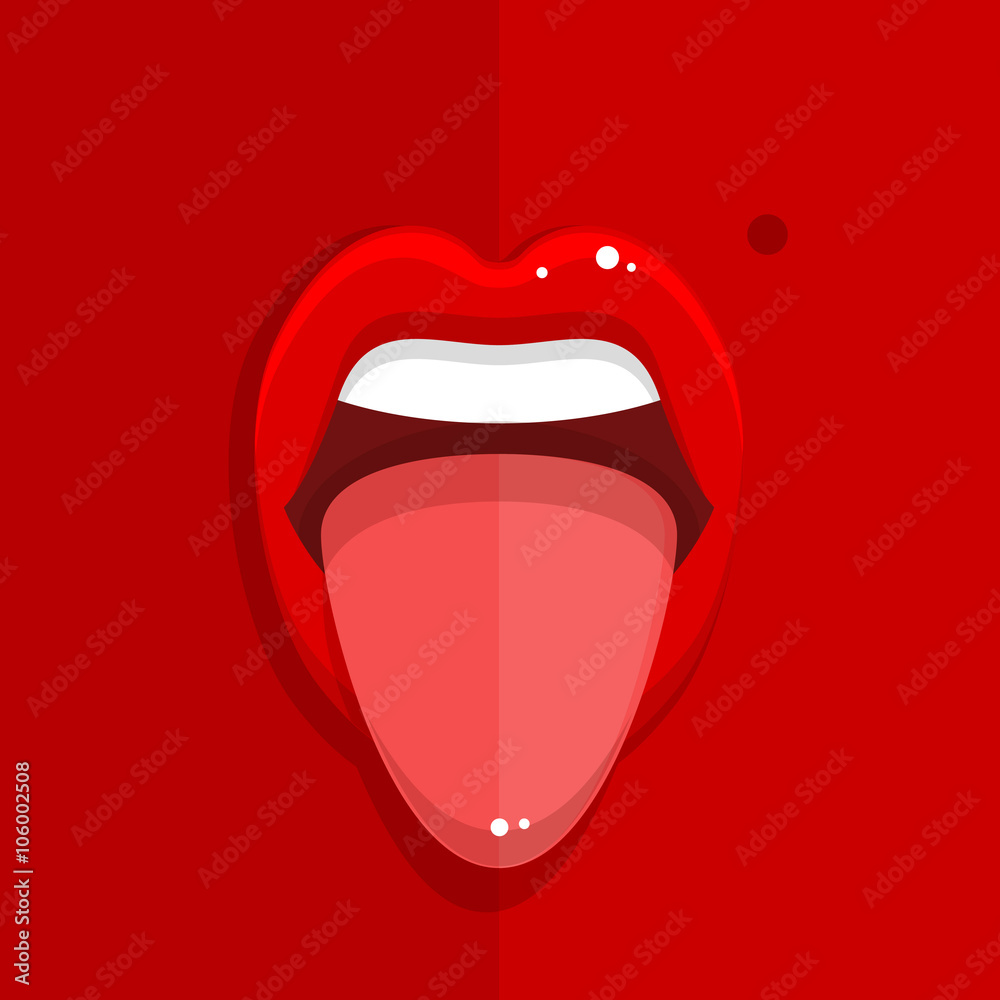 Open mouth with tongue Open mouth with tongue