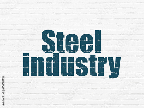 Manufacuring concept: Steel Industry on wall background