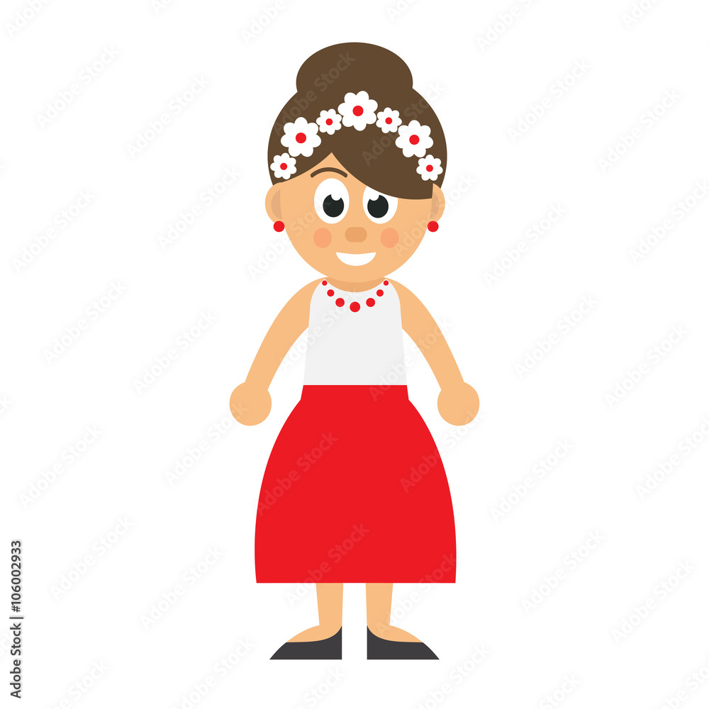cartoon woman in red skirt vector cartoon woman in red skirt vector
