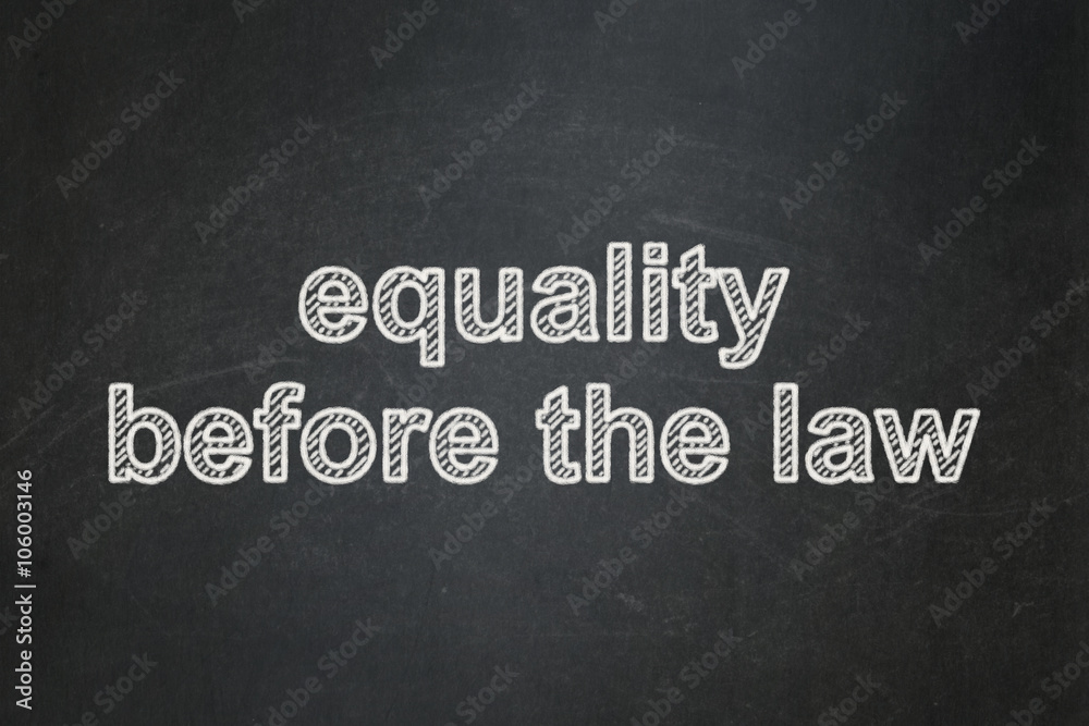 Fototapeta premium Political concept: Equality Before The Law on chalkboard background