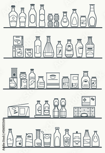 store shelves with goods