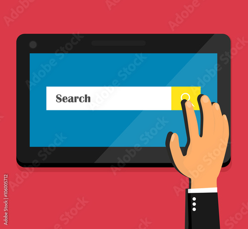 searching concept use tab or pad mobile platform